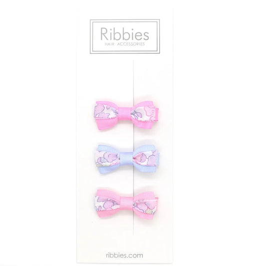 Ribbies Set of 3 Liberty Bows - Betsy Pastel Pink