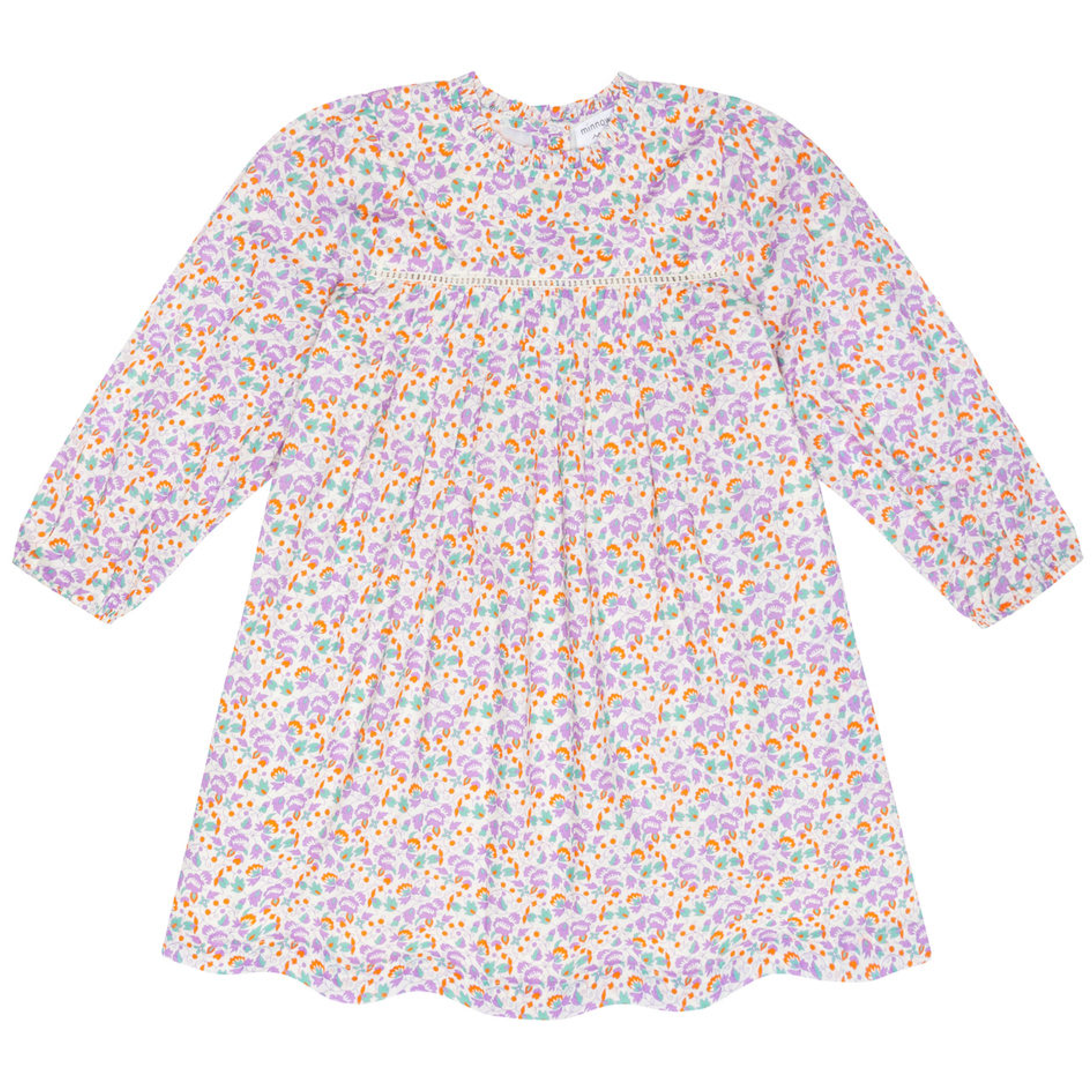 Minnow Girls Orchid Floral Long Sleeve Ruffle Dress