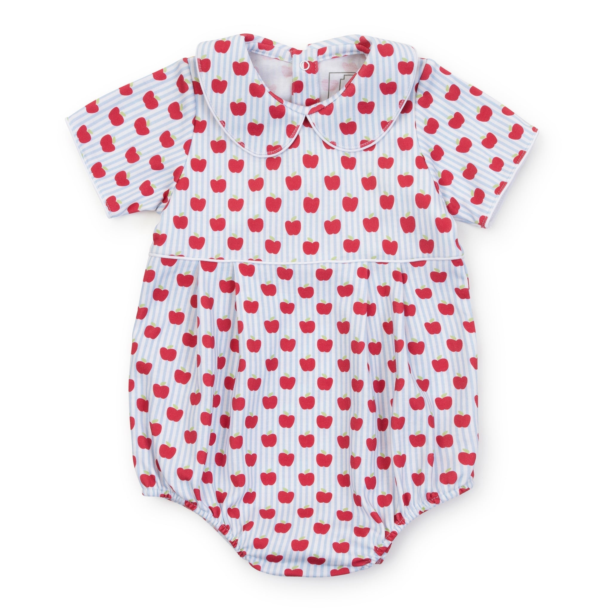 Lila and Hayes Palmer Boys' Bubble - Schoolhouse Apples Blue