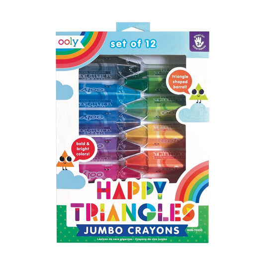 Ooly Happy Triangles Jumbo Crayons- Set of 12