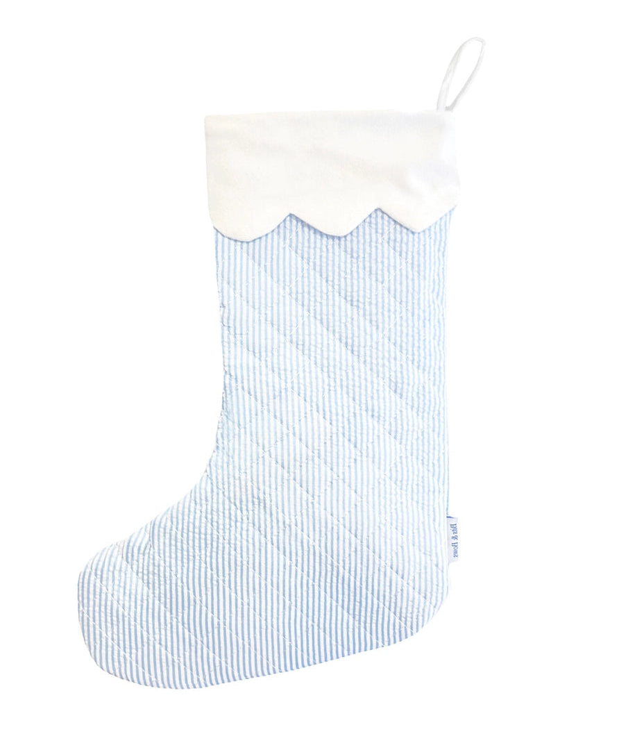 Bits & Bows Blue Quilted Stocking 