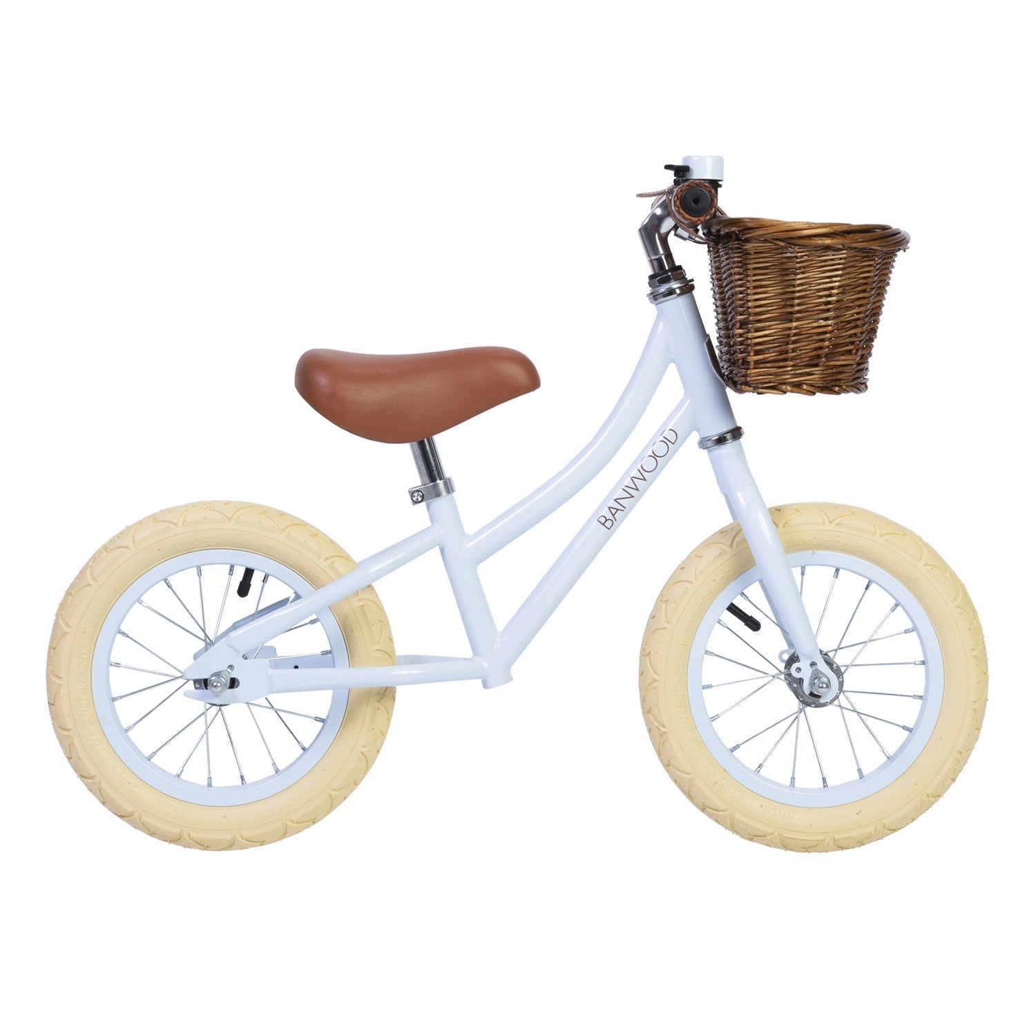 Banwood Bikes First Go! Balance Bike with Wicker Basket - Sky Blue
