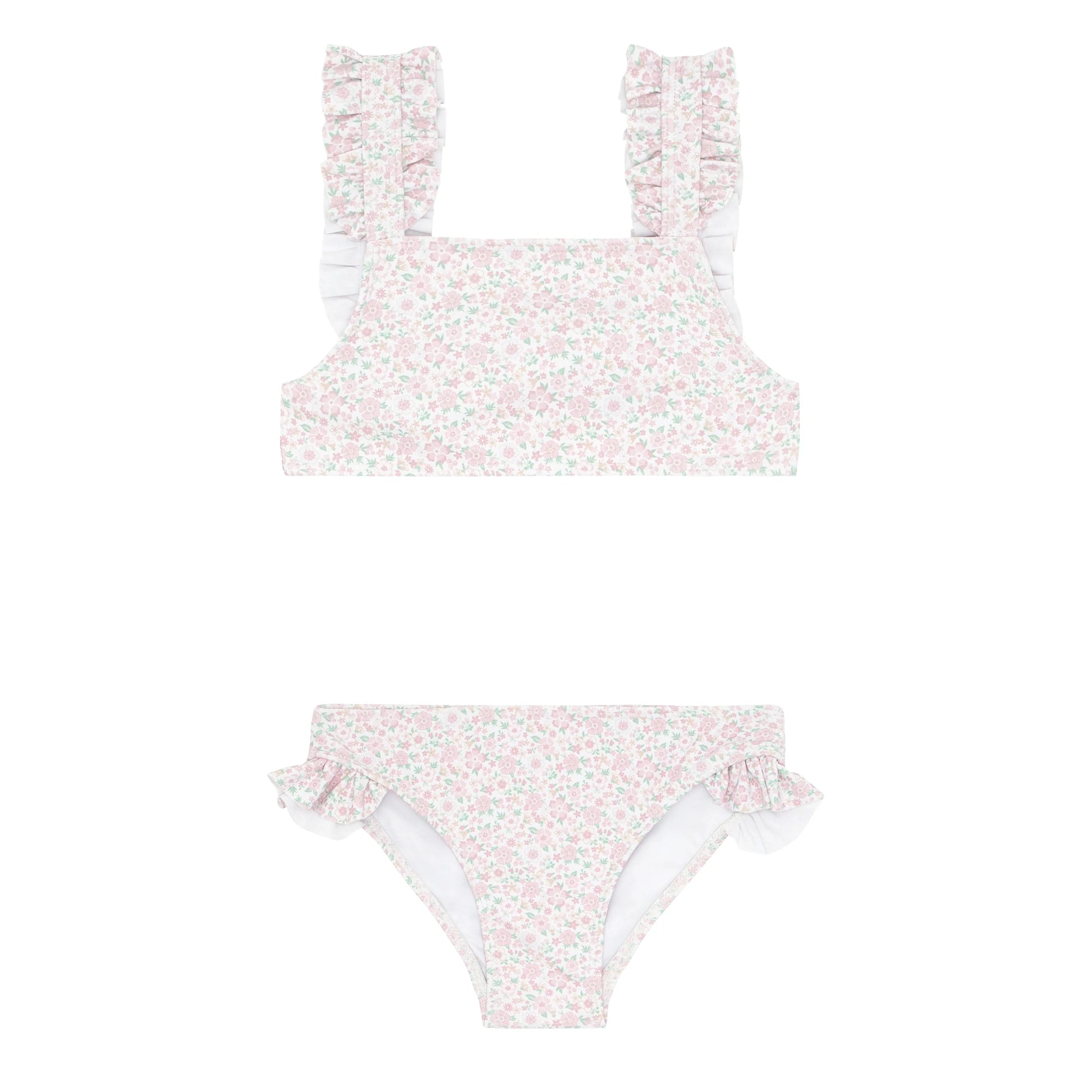 Minnow Antique Floral Ruffle Strap Bikini