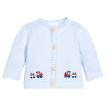 Little English Crochet Cardigan- Holiday Train