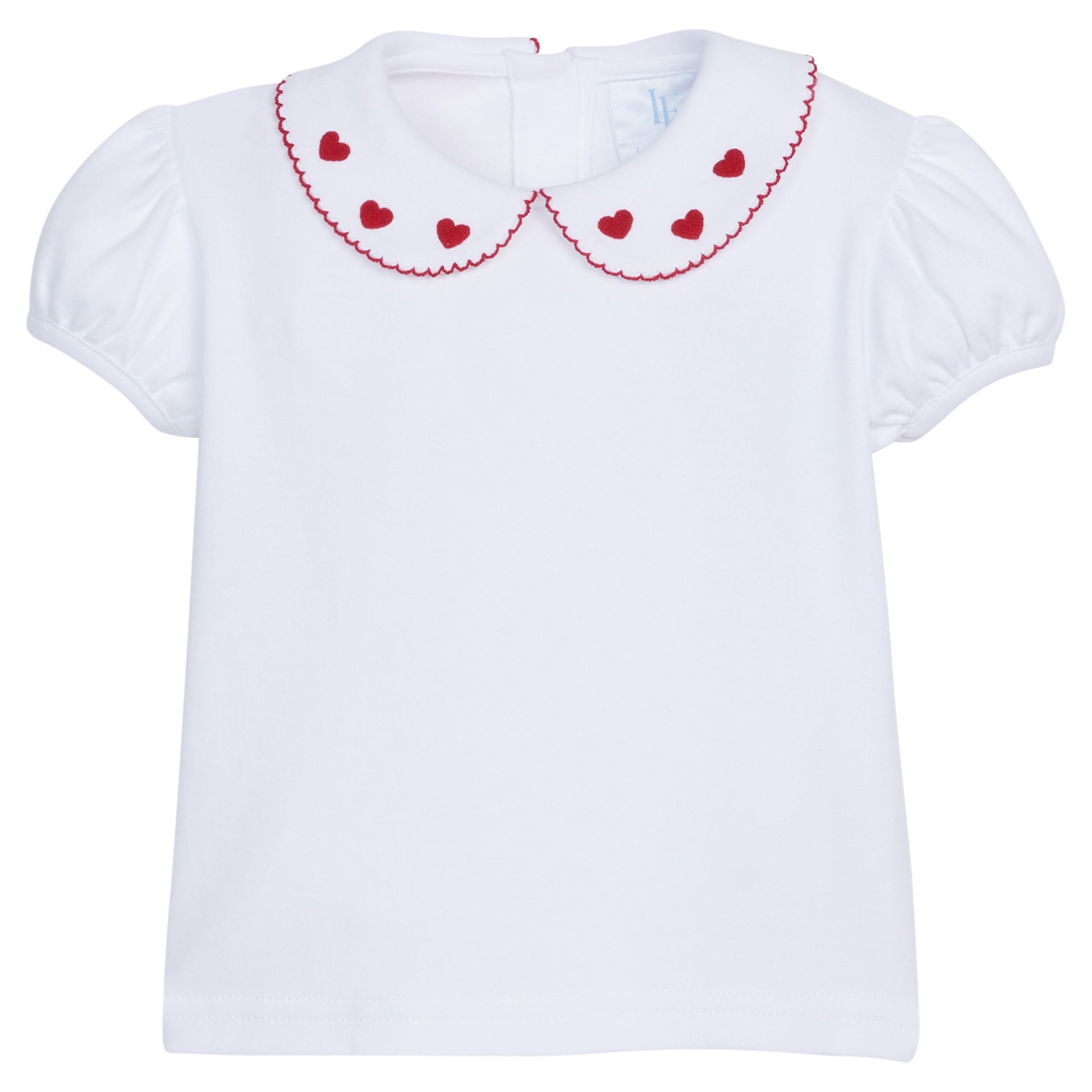 Little English Short Sleeve Pinpoint Blouse - Hearts