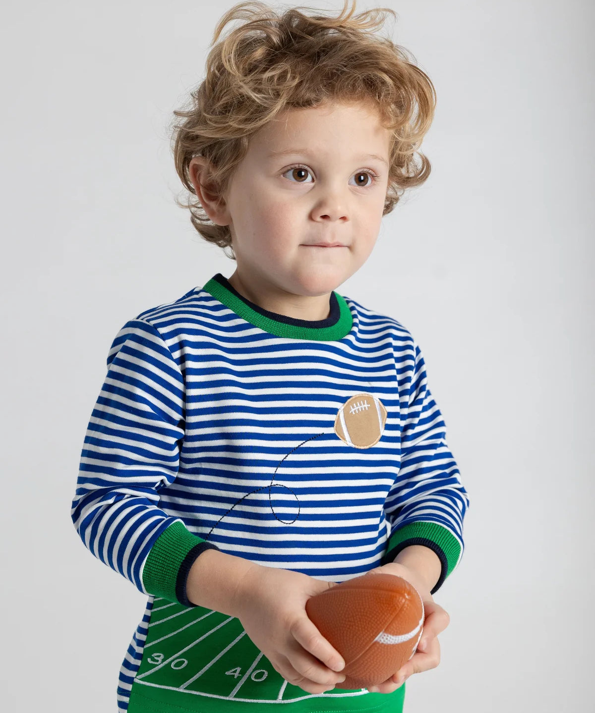 Stripe Knit Shirt With Football Field