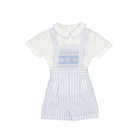 Antionette Paris George Blue Stripe Dungaree and Shirt