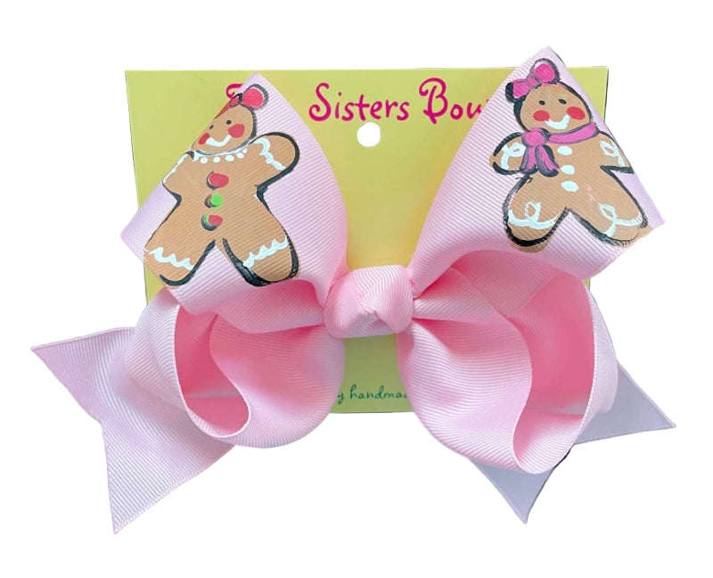 Two Sisters Bows Baby Pink Gingerbread Gals Large Bow