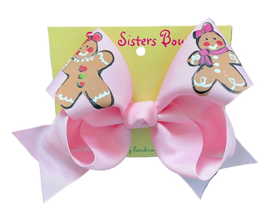 Two Sisters Bows Baby Pink Gingerbread Gals Large Bow