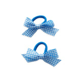 Eva's House Mini Gingham Hair Ties- Light Blue