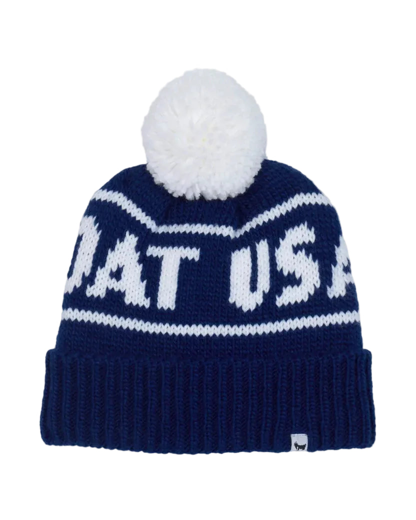 GOAT USA Winter Pom Pom Beanie- Bellwether Blue