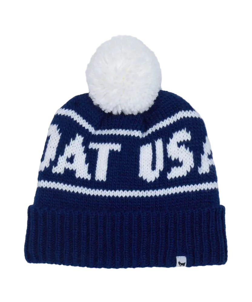 GOAT USA Winter Pom Pom Beanie- Bellwether Blue