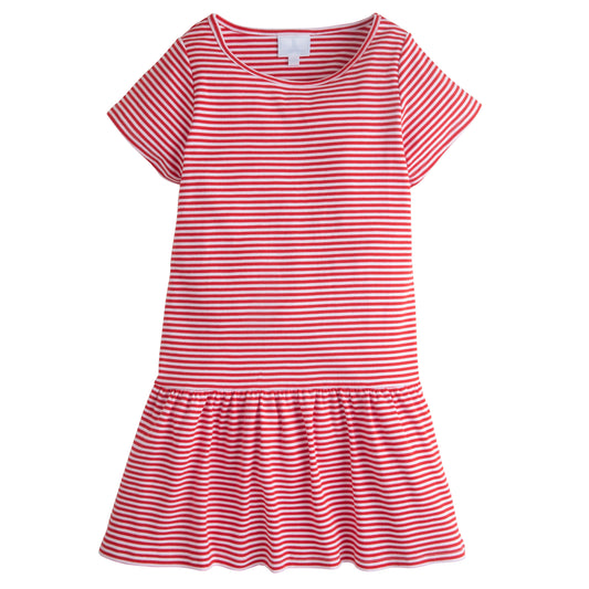 Little English Chanel T Shirt Dress- Red Stripe