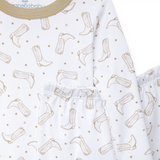 Magnolia Baby Darling Cowboy Boots Long Pajamas- Ivory