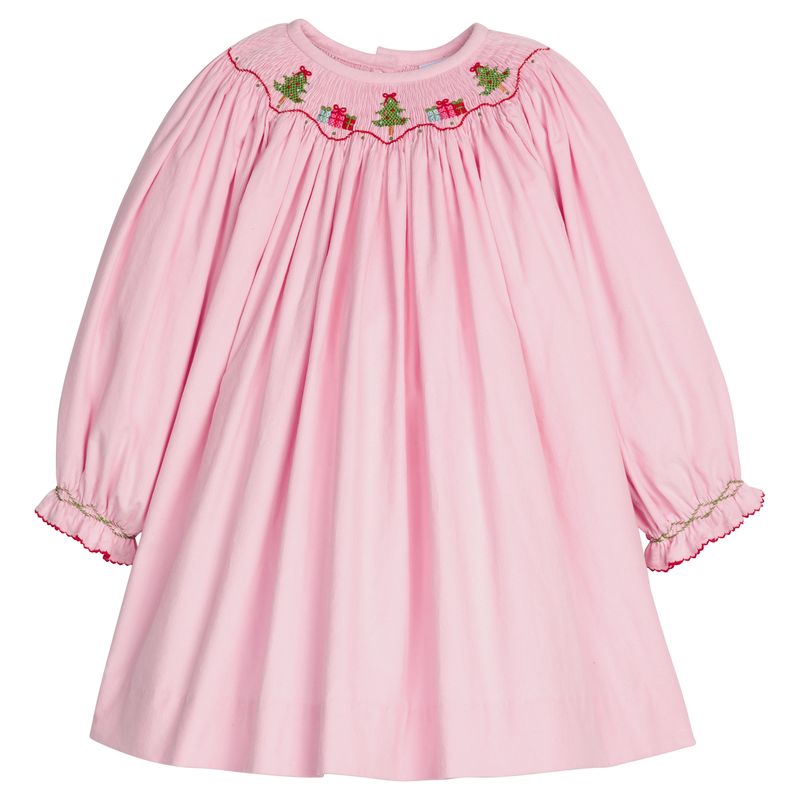Little English Smocked Bishop Dress- Holly Days