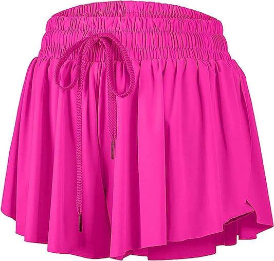 Azarhia Butterfly Magenta Flowy Shorts