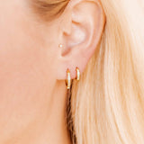 Huggie Earrings - Scarlett Hoop Gold 8mm CZ