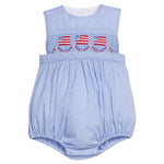 Little English Smocked Apron Bubble- Flags
