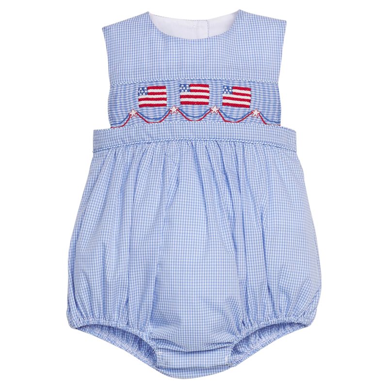 Little English Smocked Apron Bubble- Flags