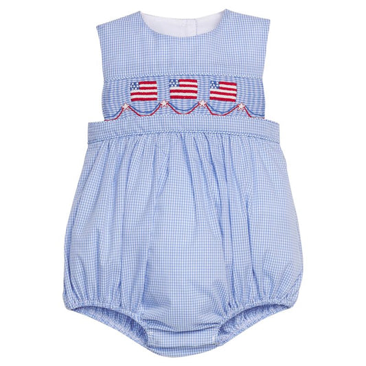 Little English Smocked Apron Bubble- Flags