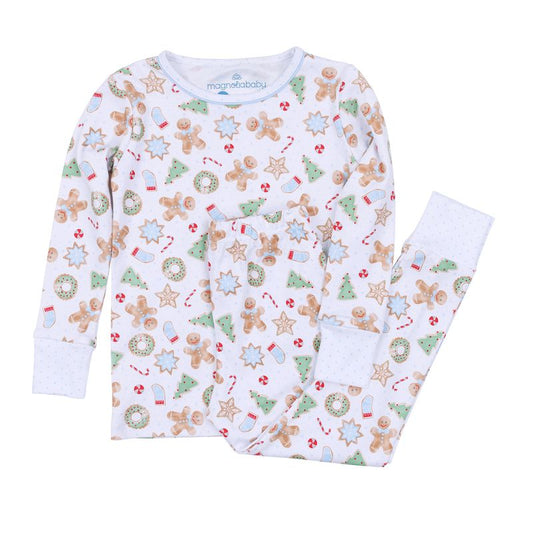 Frosted Wonderland Long Pajamas- Blue