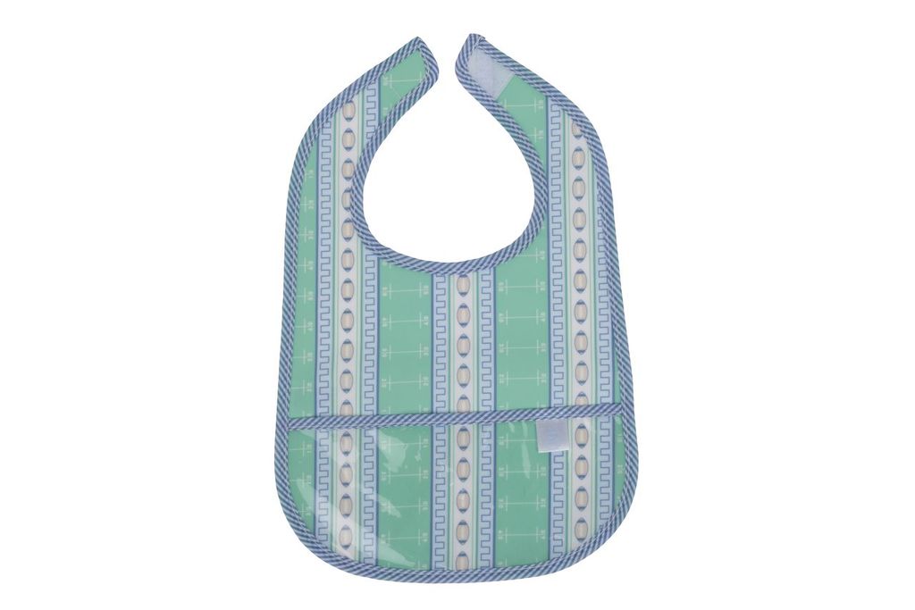 Apple of My Isla The Wipe It Bib- Football
