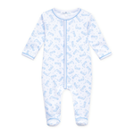 Magnolia Baby Darling Cowboy Boots Printed Footie- Light Blue