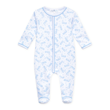 Magnolia Baby Darling Cowboy Boots Printed Footie- Light Blue
