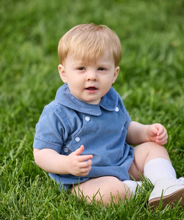 Little English Walker Bubble - Stormy Blue Corduroy