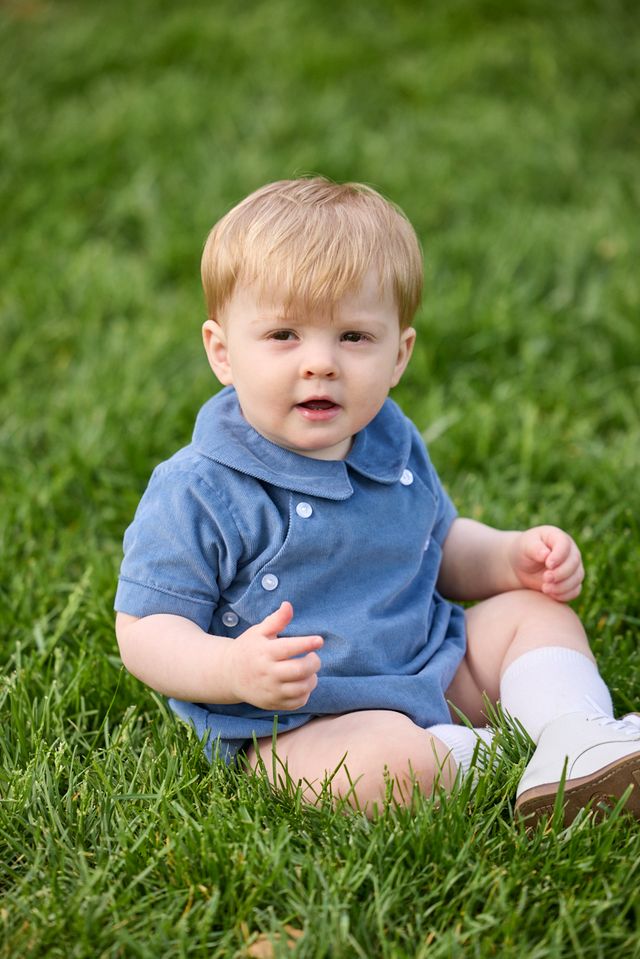 Little English Walker Bubble - Stormy Blue Corduroy