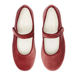 Dusty Pink Girl Velvet Mary Janes
