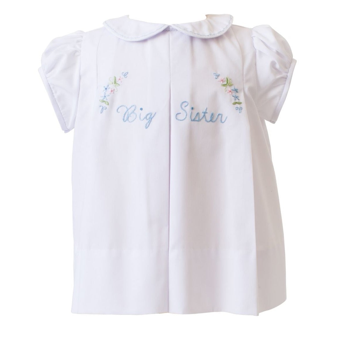 The Proper Peony Big Sister Top- White with Light Blue