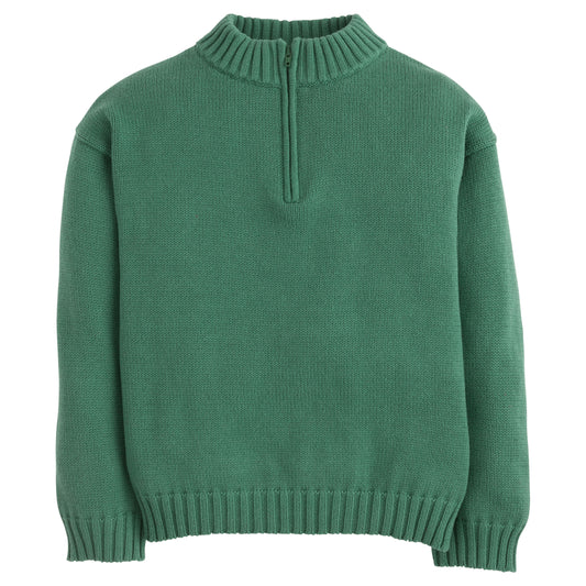 Little English Quarter Zip Sweater - Hunter Green