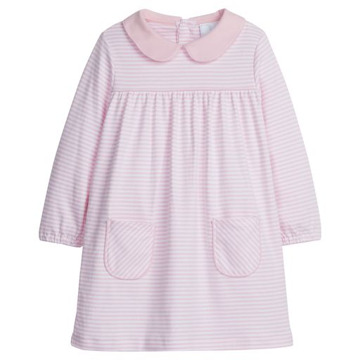 Little English Evelyn Dress - Light Pink Stripe