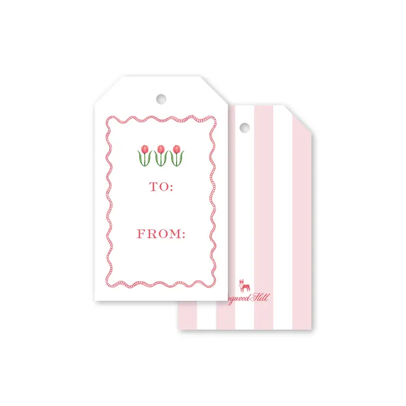 Flower Cart Tulips Gift Tags