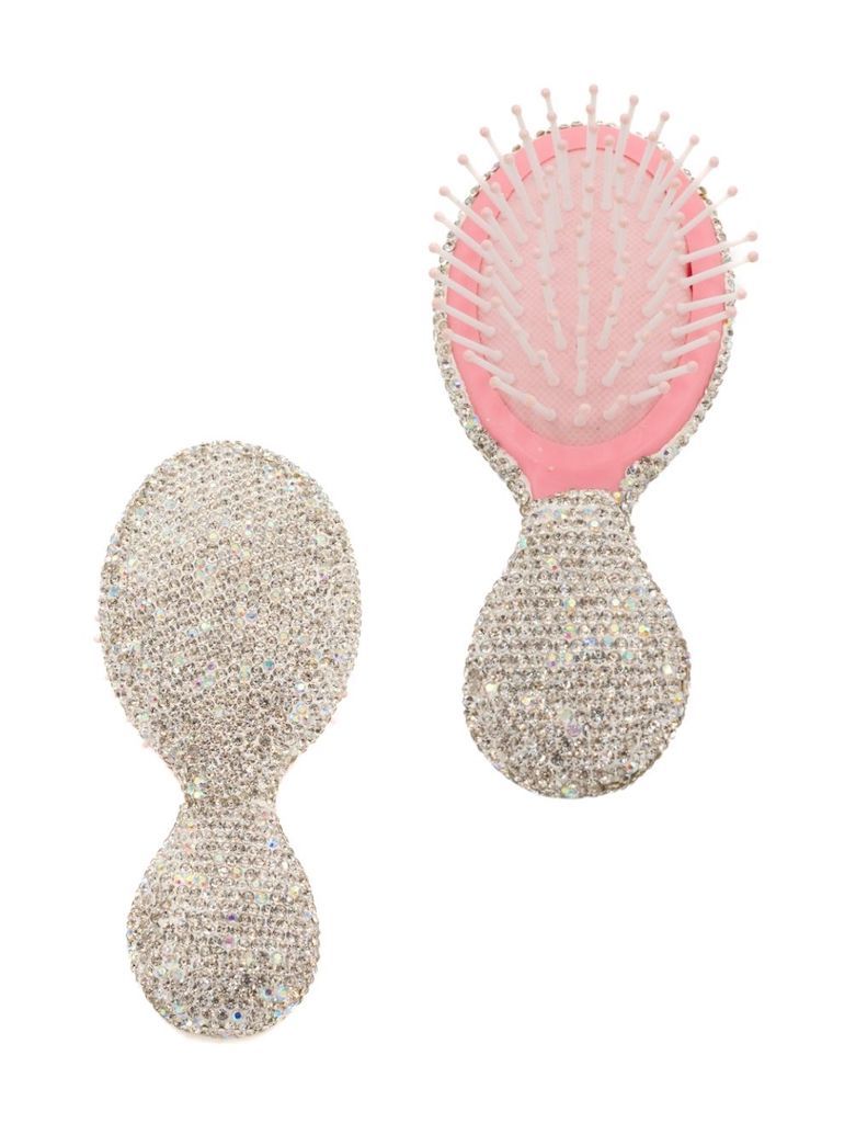 Small Crystallized Hair Brush - Clear