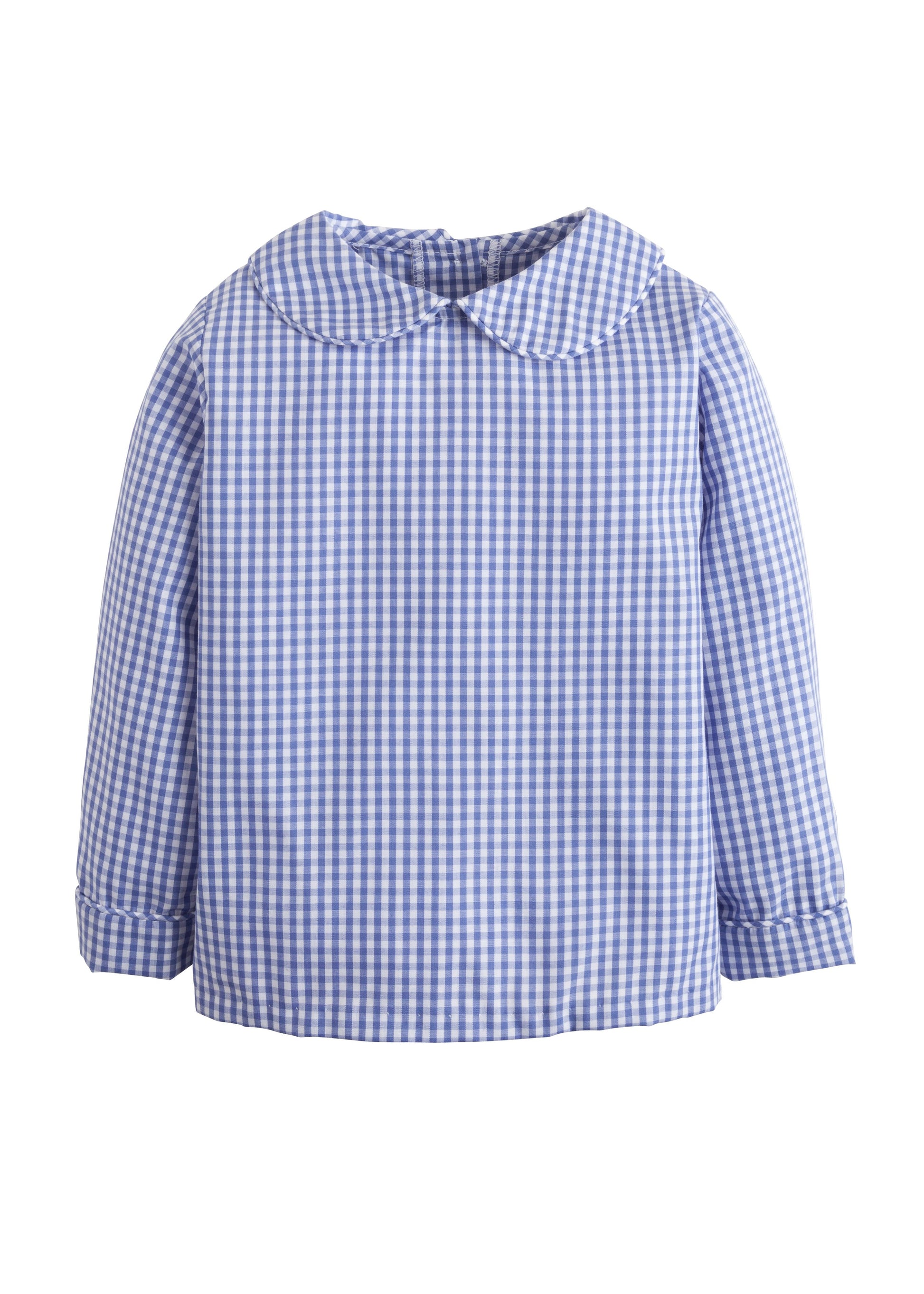 Little English Peter Pan Shirt - Royal Gingham 