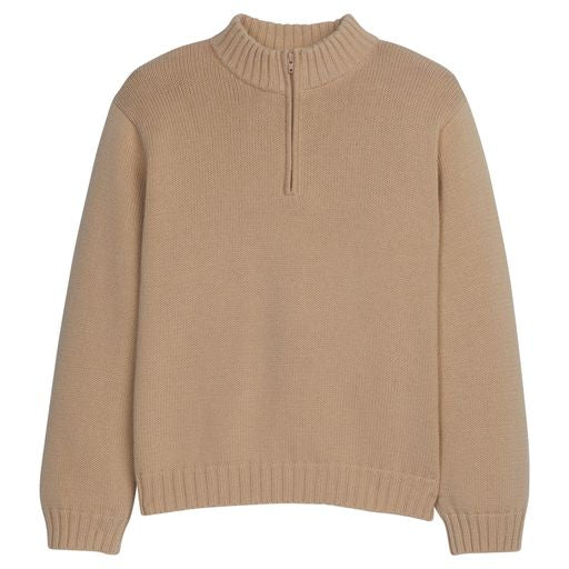 Little English Quarter Zip Sweater- Oatmeal