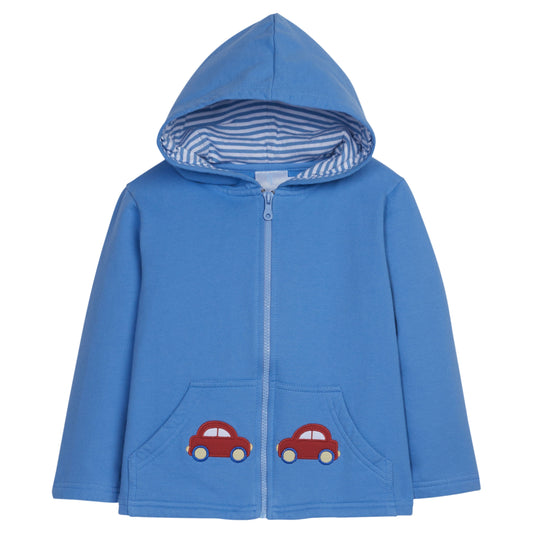 Little English Applique Hoodie - Cars