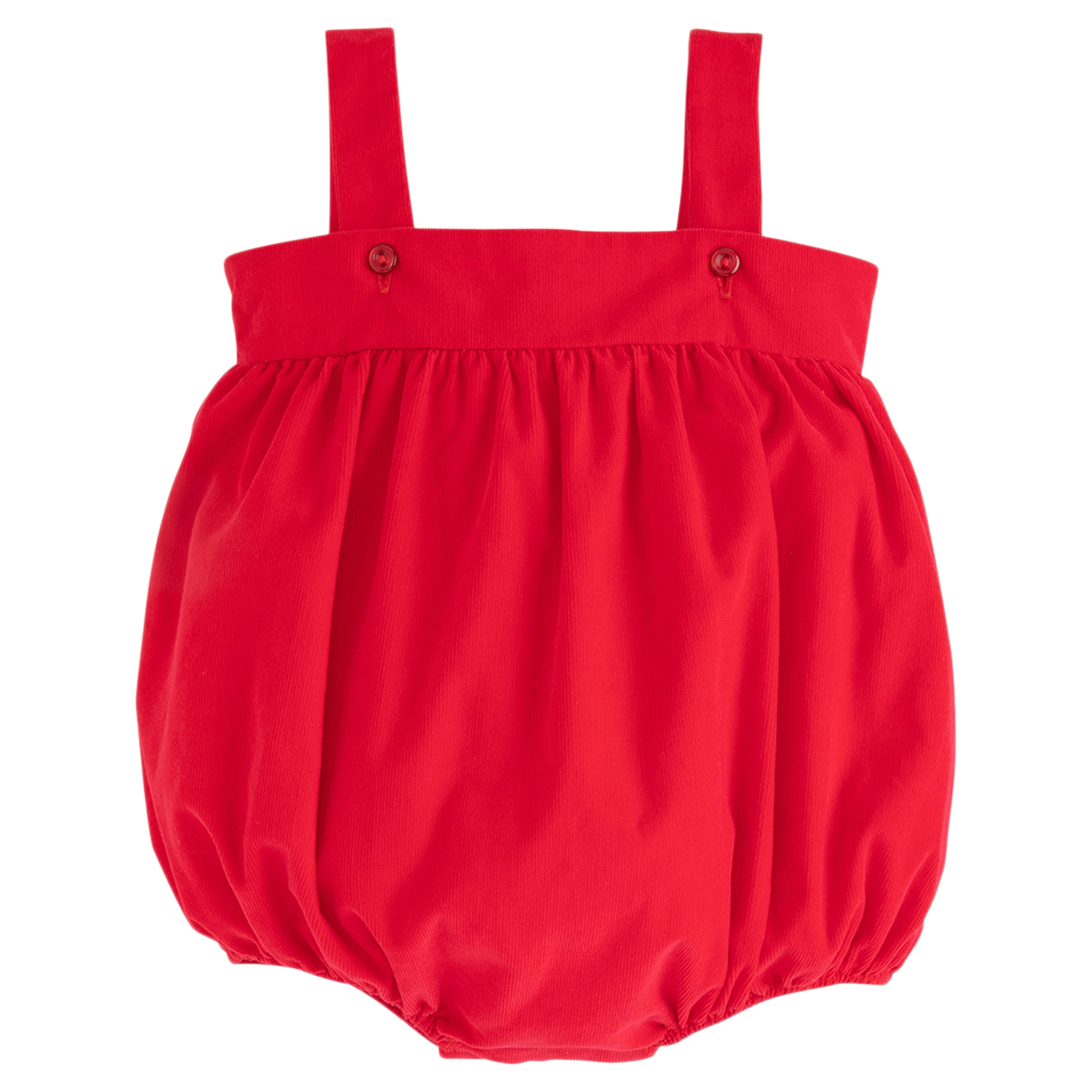 Little English Saratoga Bubble - Red Corduroy