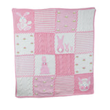 Pink Gingham Rabbits Baby Blanket