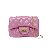 Classic Quilted Sparkle Mini Bag - Pink