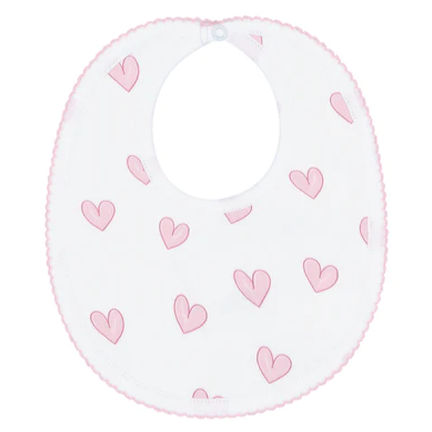 Nellapima Heart Print Bib- Pink