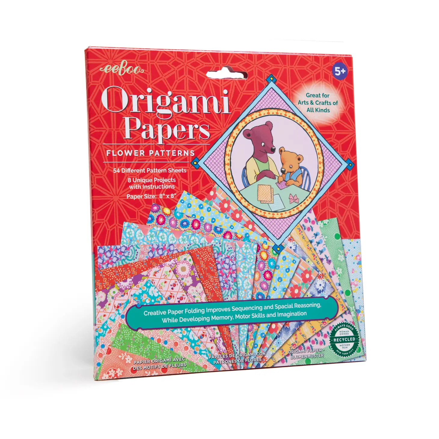 eeboo Flower Patterns Original Origami Papers