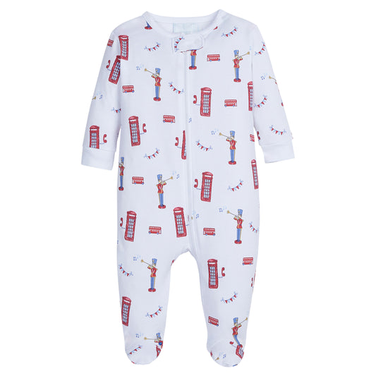 Little English Zippered Footie - London Parade