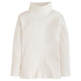 Little English Solid Rib Turtleneck - Ivory