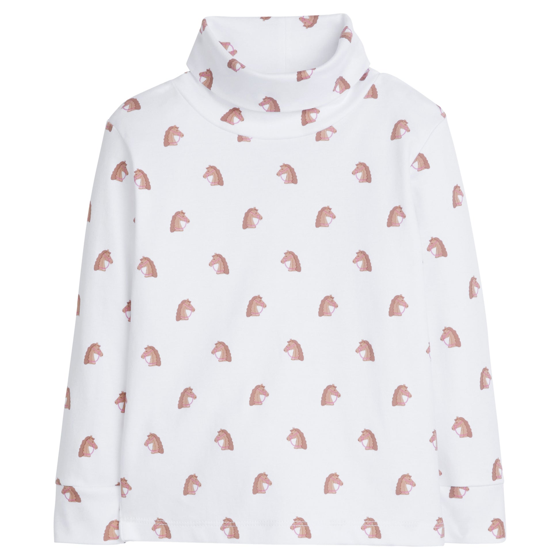 Little English Printed Turtleneck - Girl Horse