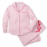 Petite Plume Women's Antique Red Ticking Pajama Set