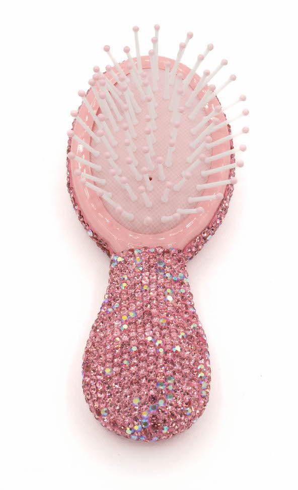 Small Crystallized Hair Brush - Pink