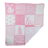 Pink Gingham Rabbits Baby Blanket
